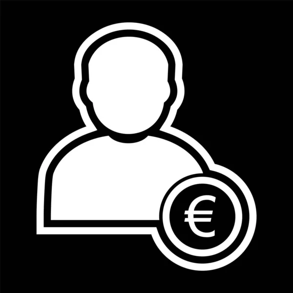 Euro Con Hombre Icono Estilo Moda Aislado Fondo — Vector de stock