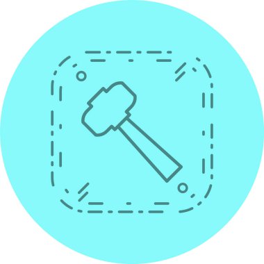 Moda Biçimli Çekiç Simgesi İzole Arkaplan      