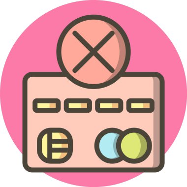 Ödeme Başarısızlığı Simgesi Moda Biçiminde İzole Arkaplan    