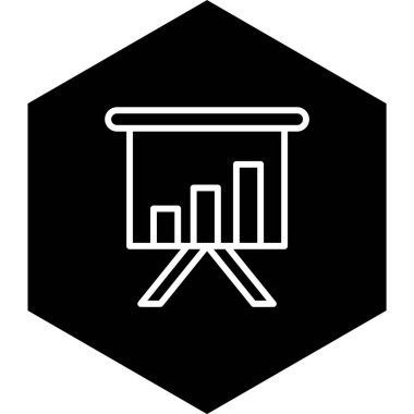 İş Sunumu Simgesi Moda Biçiminde İzole Arkaplan    