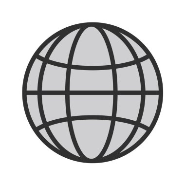 Dünya ikonu. beyaz arkaplanda web için izole edilmiş toprağın düz çizimi