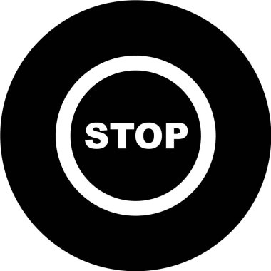 Yuvarlak simge dur işaretinin vektör çizimi 