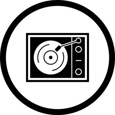  Vinil oynatıcı Simgesi Moda Biçiminde İzole Arkaplan