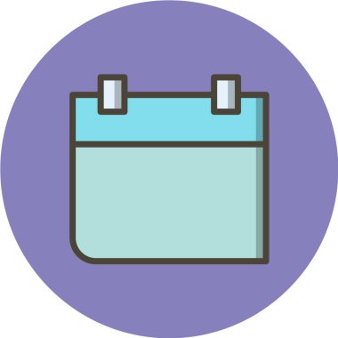 Beyaz arkaplanda Takvim İmza Simgesi, vektör illüstrasyonu