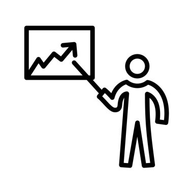 Grafik ikonu vektör illüstrasyon grafik tasarımına sahip iş adamı