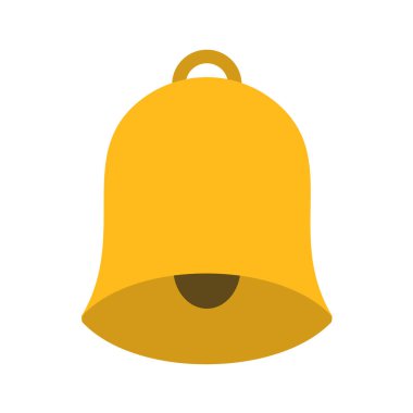 Beyaz arkaplanda izole edilmiş düz bir çan simgesi. Noel sembolü