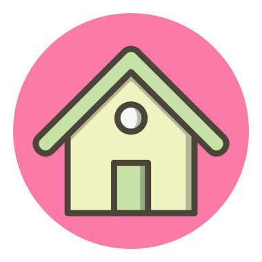 Moda Biçimli Ev Simgesi İzole Arkaplan