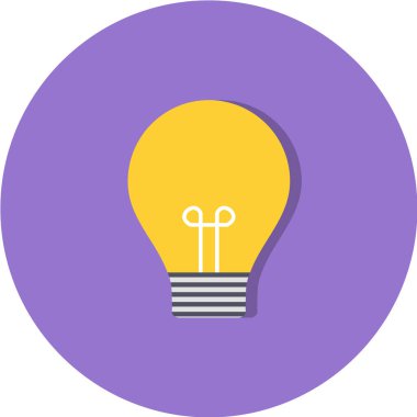 Düz renkli ampul simgesi. vektör illüstrasyonu