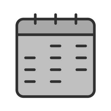 takvimin vektör çizgisi düz simgesi