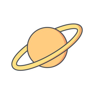 Siyah biçiminde gezegen simgesi beyaz arkaplanda izole edildi.