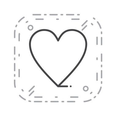 Kalp simgesinin basit karikatür biçiminin vektör çizimi