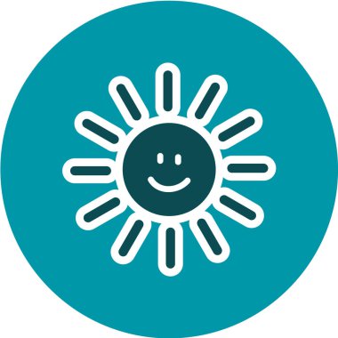 Güneş simgesi, vektör illüstrasyonu.