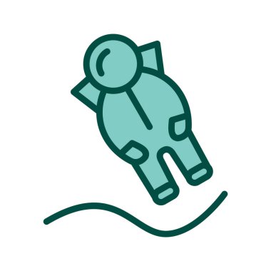 Moda Biçimli Astronout İniş Simgesi İzole Arkaplan