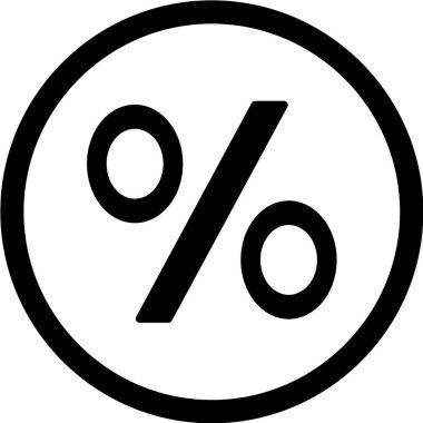 Beyaz arka planda yüzde yüz indirimli ikon. vektör illüstrasyonu