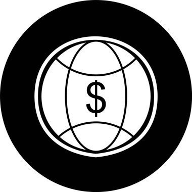 Moda Biçimli Dünya Para Simgesi İzole Arkaplan      