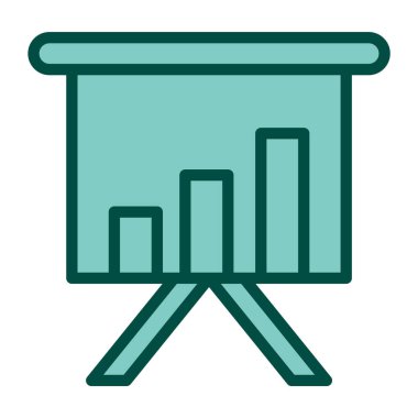 İş Sunumu Simgesi Moda Biçiminde İzole Arkaplan    