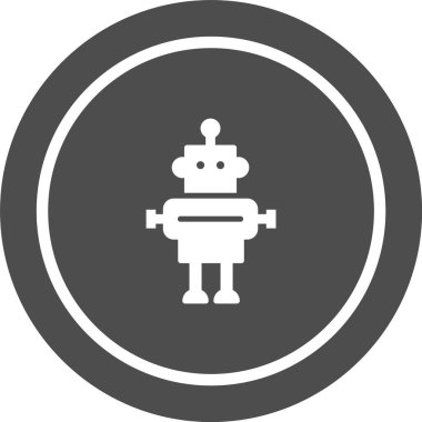 Moda Biçimli Robot Simgesi İzole Arka Gruplandırılmış