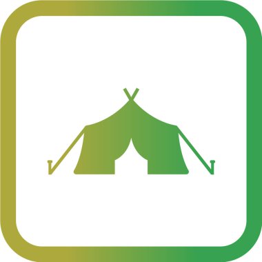 Turist çadırı simgesinin vektör illüstrasyonu