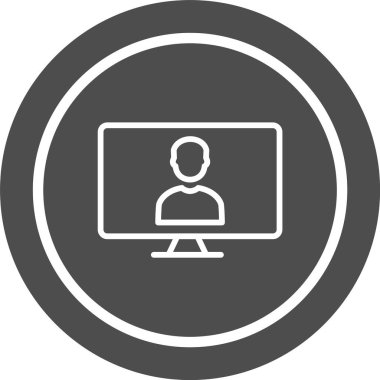 Çevrimiçi Çalışma Simgesi Moda Biçiminde İzole Arkaplan      