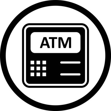 Moda Biçimli İzole Arkaplanda Atm Makinesi Simgesi   