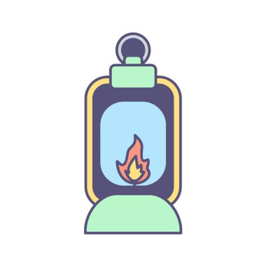 beyaz arkaplanda kamp konsepti vektör simgesi 