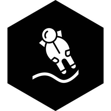 Moda Biçimli Astronout İniş Simgesi İzole Arkaplan