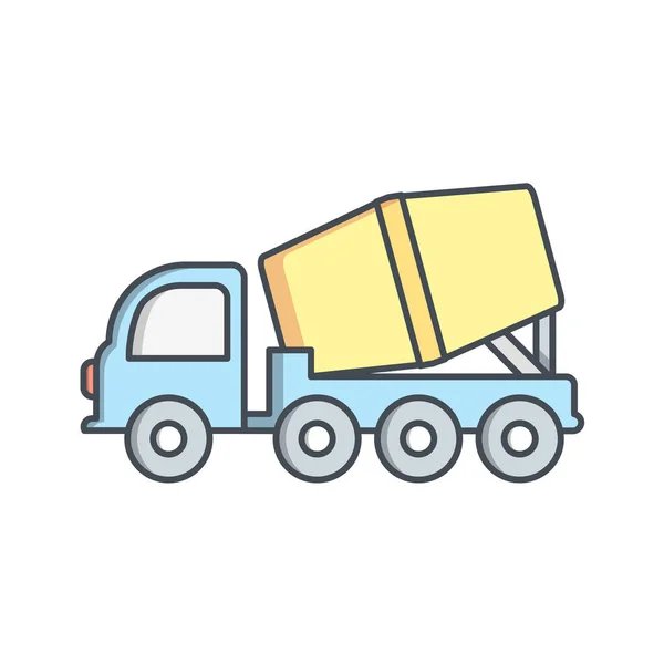 Ícone Caminhão Estilo Cartoon Isolado Fundo Branco Logístico Transporte Símbolo — Vetor de Stock