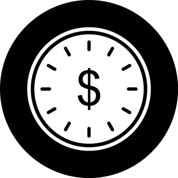 Tiempo Icono Del Dinero Estilo Moda Fondo Aislado — Vector de stock