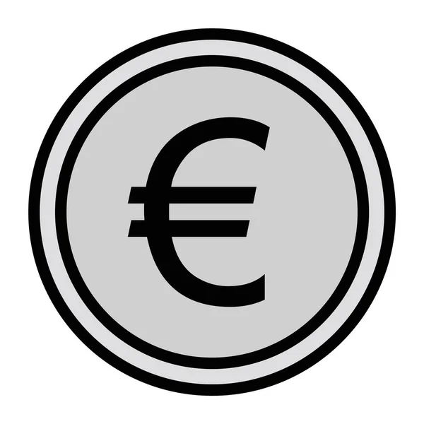 Ícone Euro Estilo Moda Fundo Isolado — Vetor de Stock