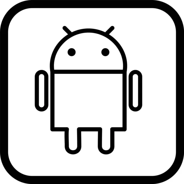 Ikona Androida Modnym Stylu Odosobnione Tle — Wektor stockowy