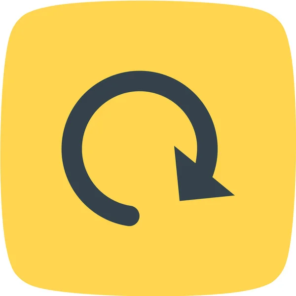 Ikona Vektoru Šipky Zpět Styl Plochý Grafický Symbol Žlutá Barva — Stockový vektor