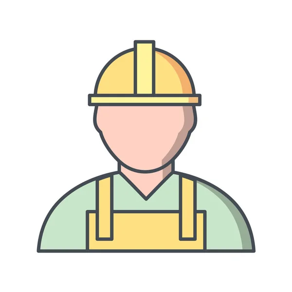 Trabajador Construcción Avatar Carácter Vector Ilustración Diseño — Archivo Imágenes Vectoriales