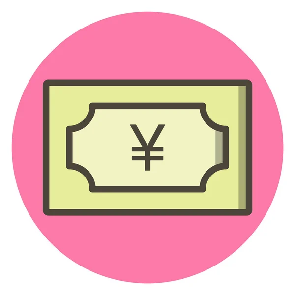 流行风格的日元图标孤立的背景 — 图库矢量图片