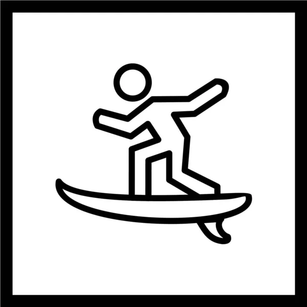 Surfing Ikona Wektor Ilustracja — Wektor stockowy
