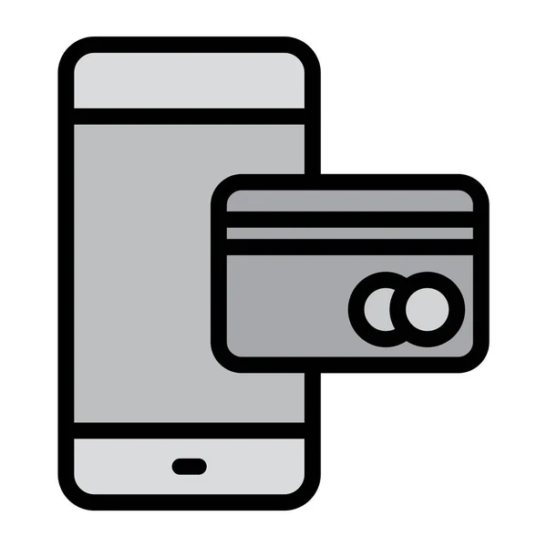 Mobile Banking Εικονίδιο Μοντέρνο Στυλ Απομονωμένο Φόντο — Διανυσματικό Αρχείο