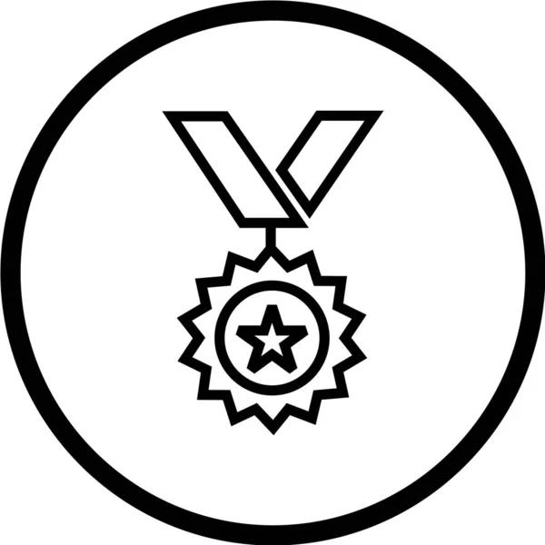 Ícone Medalha Fundo Branco — Vetor de Stock