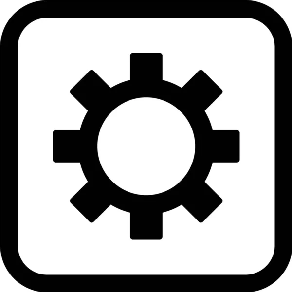 Ícone Vetor Configurações Engrenagem Estilo Símbolo Plano Cor Branca Ângulos —  Vetores de Stock