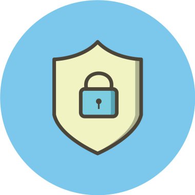 güvenlik düz vektör simgesi