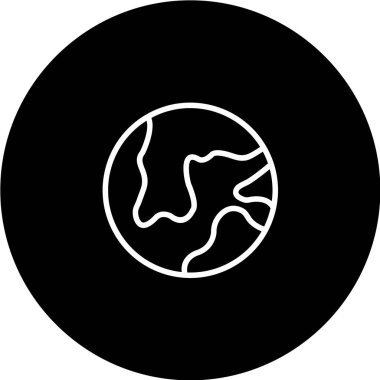 Dünya ikonu. Web için küresel vektör simgelerinin basit illüstrasyonu