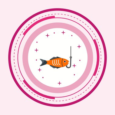 Moda Biçiminde Balıkçılık Simgesi İzole Arkaplan