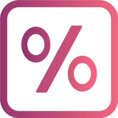 Yüzde işareti. Vektör. Cyan, morumsu, sarı ve siyah arkaplan üzerine izometrik projeksiyonlu beyaz simge.