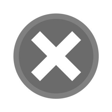 Tek izole edilmiş çapraz simgenin vektör çizimi