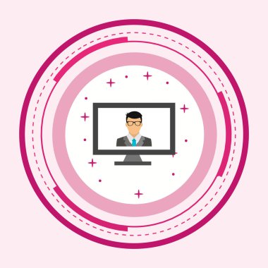 Çevrimiçi Çalışma Simgesi Moda Biçiminde İzole Arkaplan      