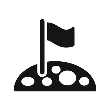 Golf bayrağı ikonu vektör illüstrasyon grafik tasarımı