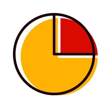 Pasta çizelgesi simgesi, vektör illüstrasyonu