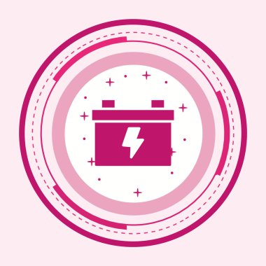 Moda Biçimli Batarya Simgesi İzole Arkaplan      