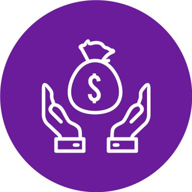 Düz renkli para simgesi. vektör illüstrasyonu