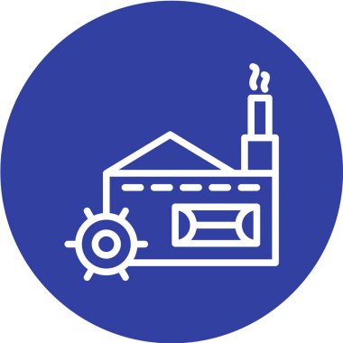 Fabrika simgesi, vektör illüstrasyonu