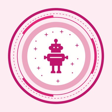 Moda Biçimli Robot Simgesi İzole Arka Gruplandırılmış