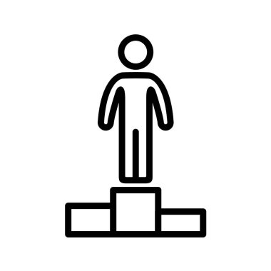 Podyum ikon vektör illüstrasyonlu adam